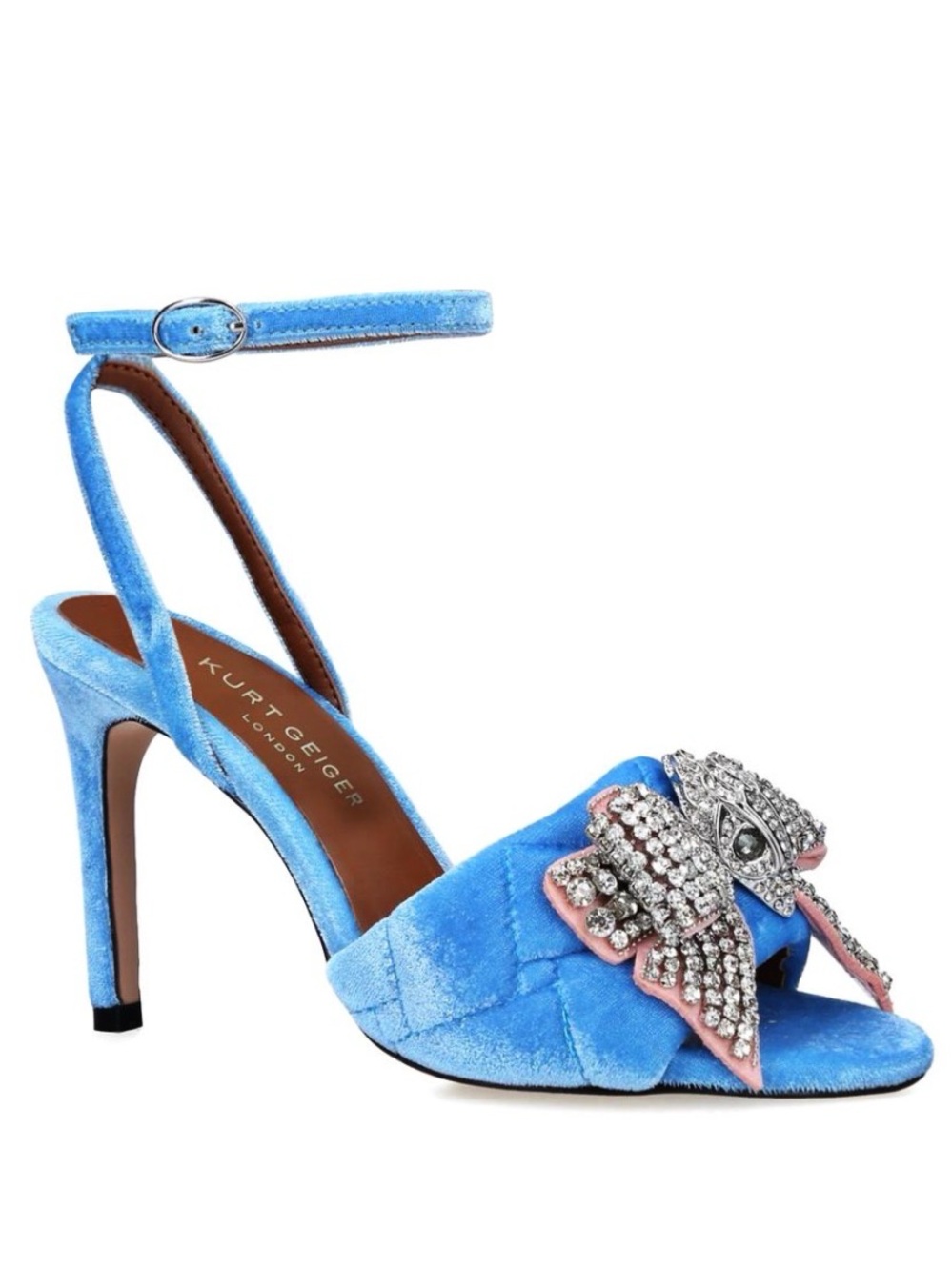 🆕{Kurt Geiger London} Kensington Bow Velvet Ankle-Strap Sandals